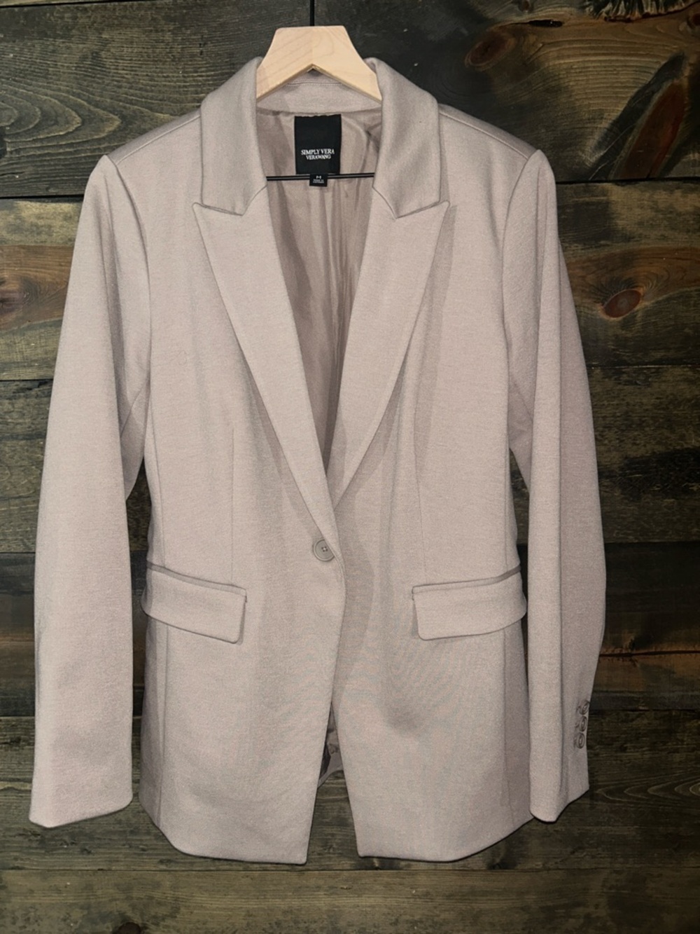 Simply Vera Vera Wang Light Beige Single-Button Blazer